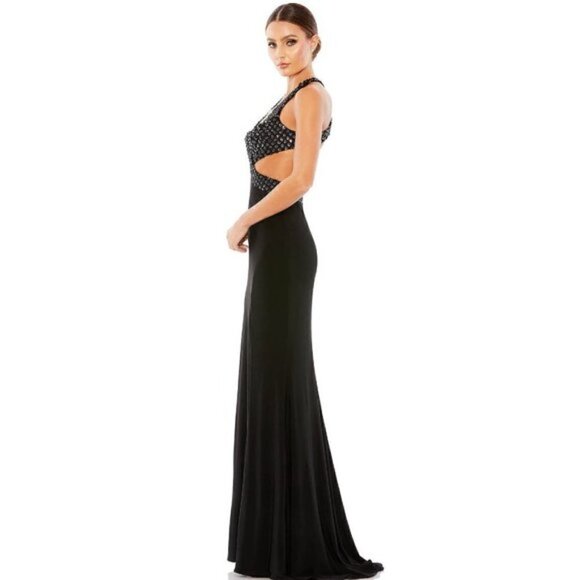 MAC DUGGAL Sequin Sheath Gown in Black Size US 14 - Picture 10 of 11
